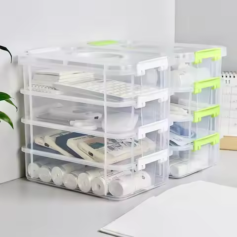 Building Blocks Storage Box Transparent Visibility Tool Classification Boxes Moisture-Proof Grid Drawer Stackable Storage Casket