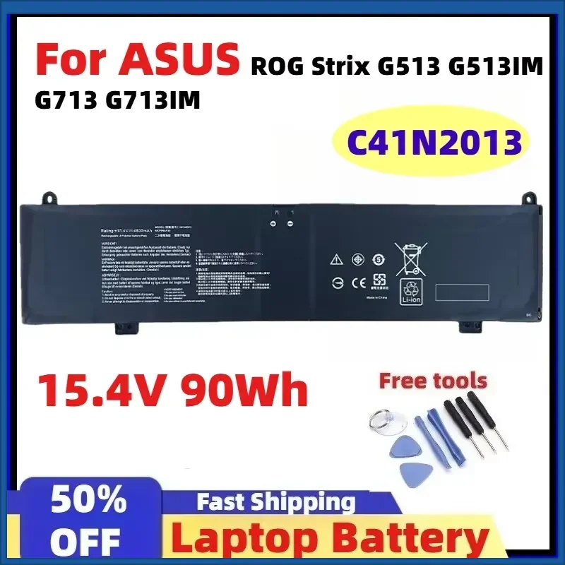 For ASUS ROG Strix G513 G513IM G713 G713IM G713QM ROG G533 G533QM G533QR G733ZM Laptop Battery, 90W C41N2013 C41N2013-1