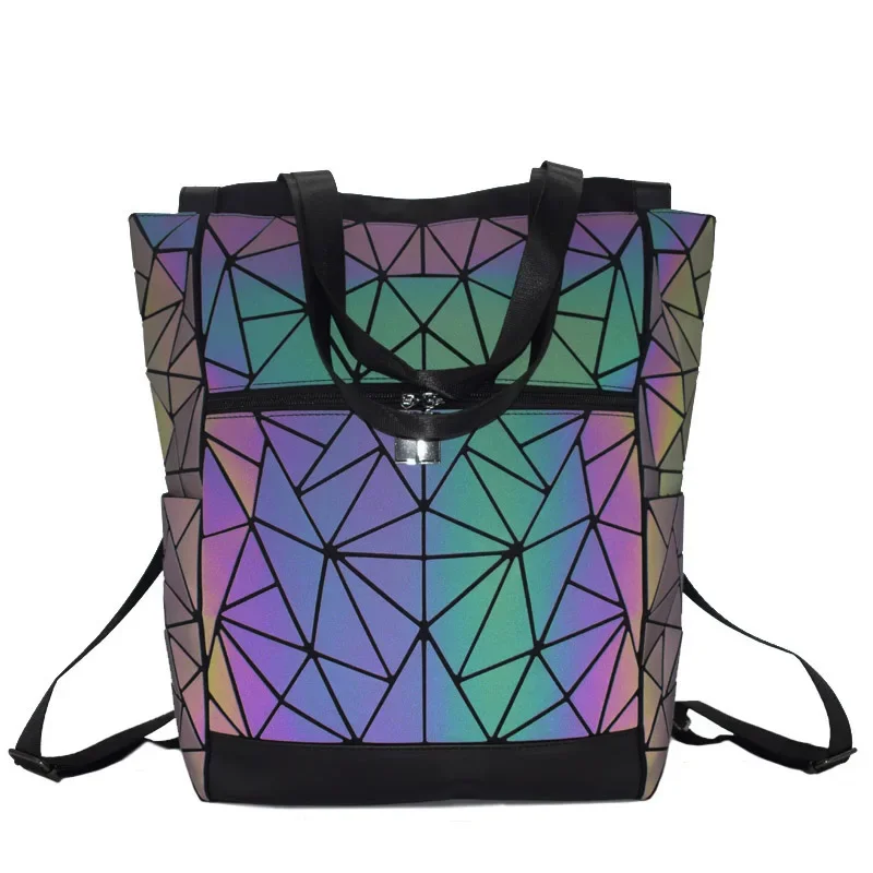 15 inch Laptop Backpacks holographic Geometric bag Multi-function Backpack Luminous Backpack Female School Bag Travel Daypack