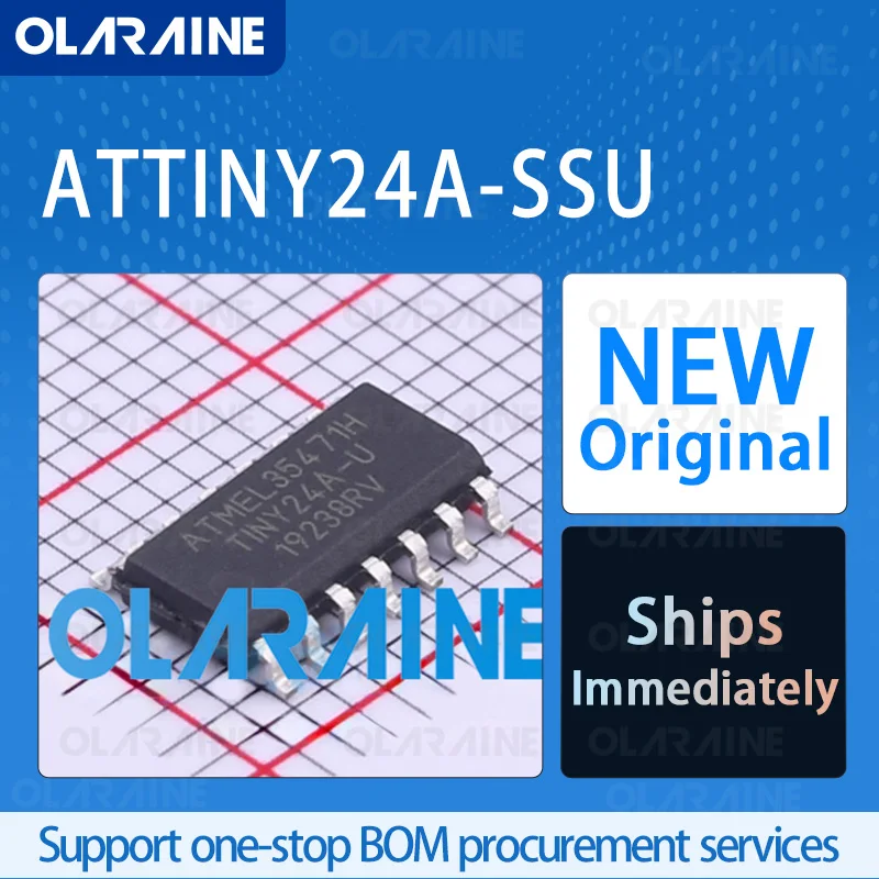 1/5/10Pcs ATTINY24A-SSU SOIC-14 8-bit microcontroller -MCU RoHS Core AVR Data RAM 128 B 12 I/O Voltage 5.5 V