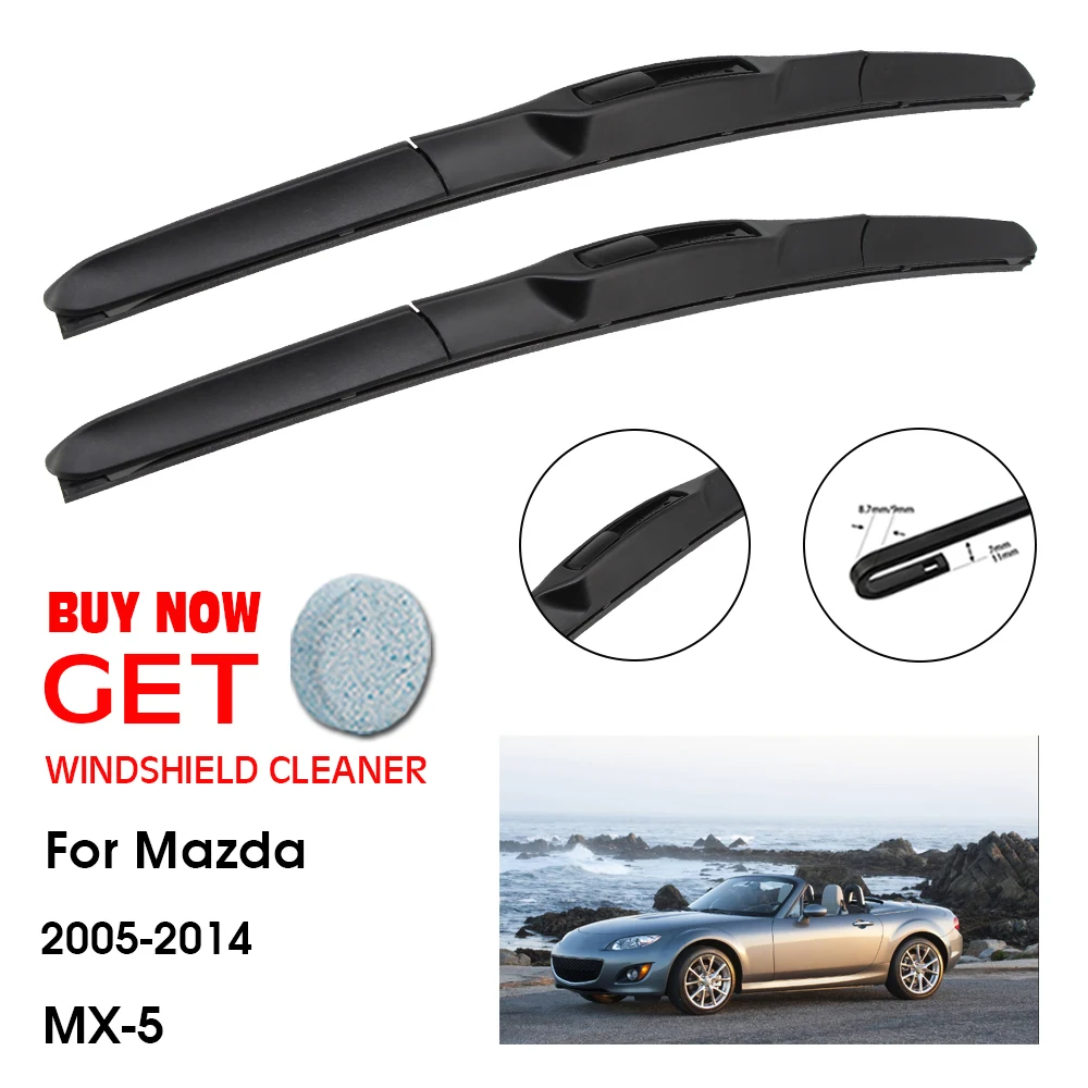 

Car Wiper Blade For Mazda MX-5 18"+18" 2005-2014 Front Window Washer Windscreen Windshield Wipers Blades Accessories