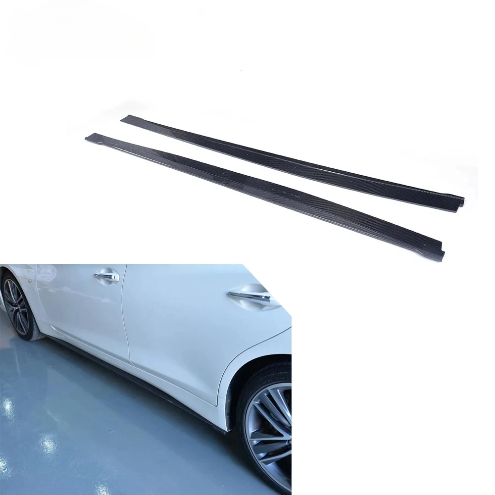 ML Style Q50 real Carbon Fiber Side Skirt Sills for Infiniti Q50 Sedan 4-Door 13-17