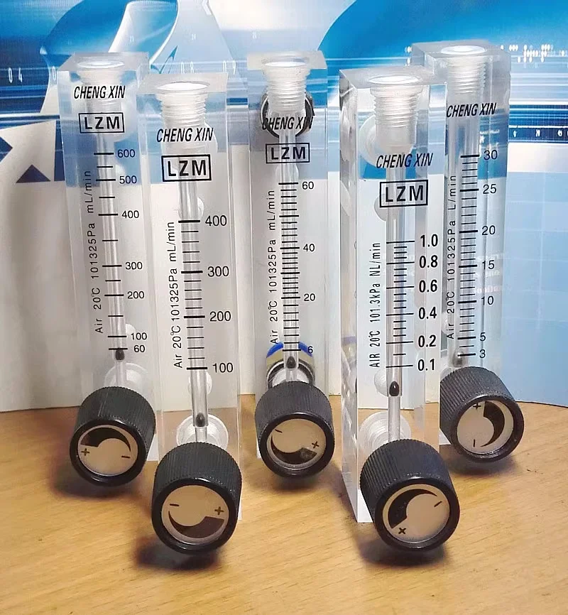 

LZM-6T Acrylic Panel Type Air Nitrogen Flowmeter Rotameter With Control Valve Push Fit 6mm OD Tube
