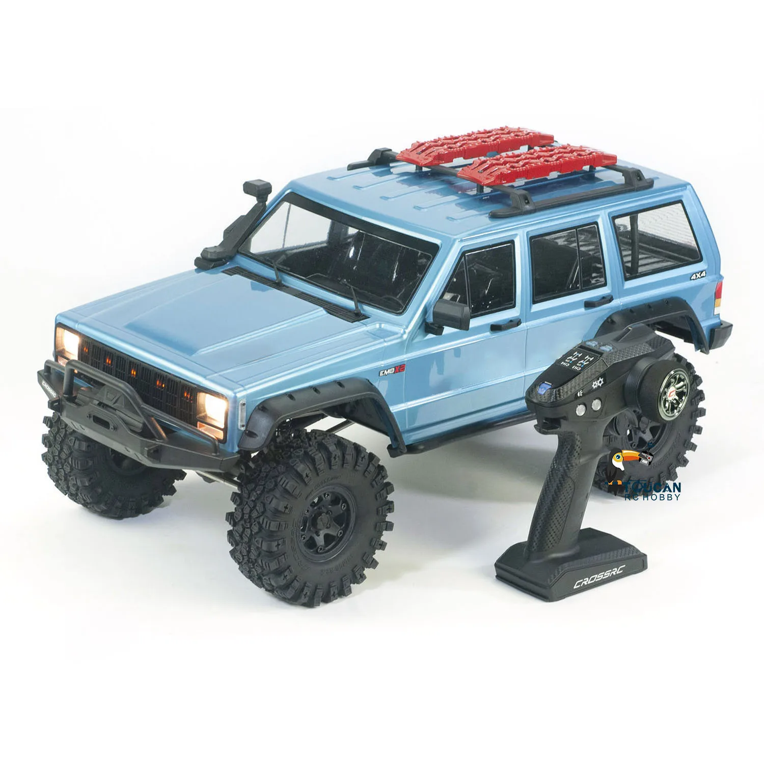 

1/8 EMOX2 RC Crawler Car 4WD CROSSRC Remote Control Off-road Vehicles 2-Speed Transmission Light System Model for Boys Toys