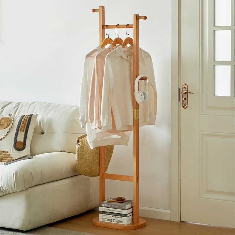 Vertical Coat Rack Bedroom Solid Wood Clothes Hanger Partition Classification Clothing Organizer Multi Functional Home Furniture