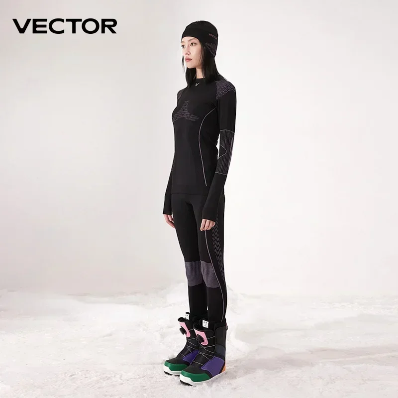 VECTOR Männer Frauen Ski Thermo-Unterwäsche-Sets, schnell trocknend, funktioneller Kompressions-Trainingsanzug, enge Snowboard-Tops und Hosen für Erwachsene