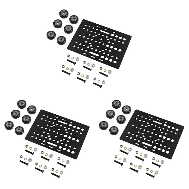 24-Hour Delivery 3X V-Slot Gantry Plate Set 20-80Mm With V-Slot Solid V Wheel POM Kit For Profiles CNC Machine Part 3D Printer P