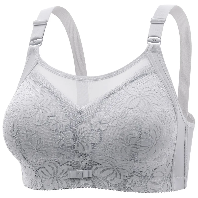 

2024 New Comfortable Breathable Large Size Steel Ring Lace Sexy Underwear Gathered Small Chest Illusion Women's Bra