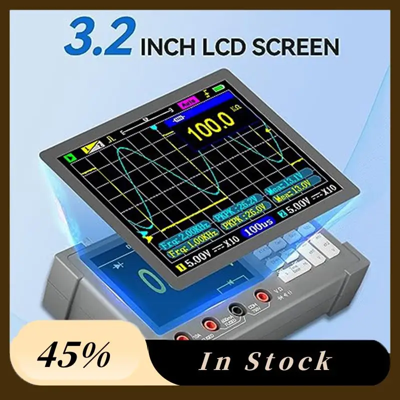 2025 Trend1set 2-قناة راسم الذبذبات المحمول 120Mhz عرض النطاق الترددي 500Msa/S + جهاز اختبار رقمي متعدد المدى التلقائي 3 في 1