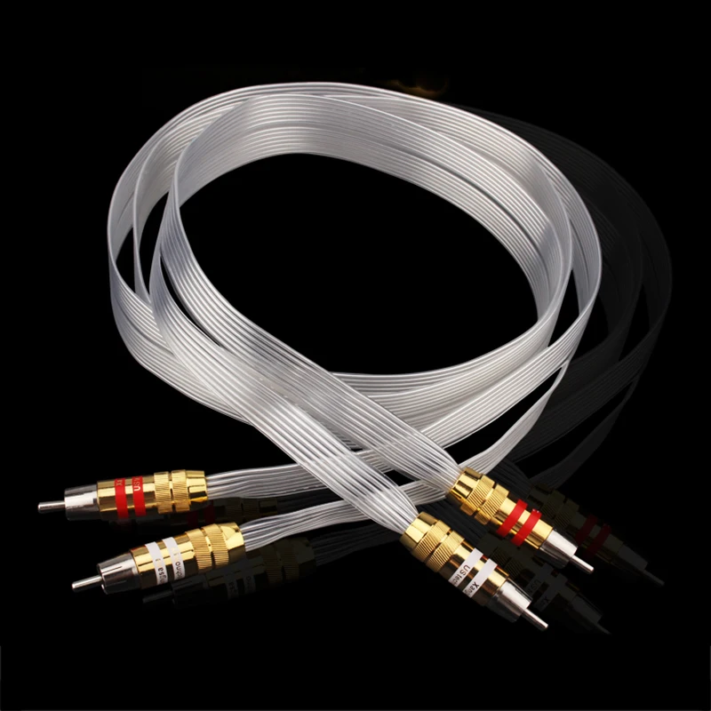 Pair Nordost OCC silver plated RCA interconnect cable with gold plated RCA plug cable