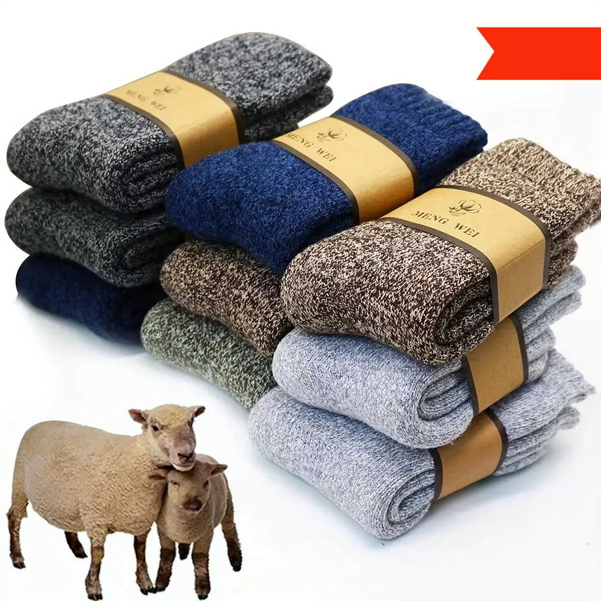 1Pairs New Women's Men's Warm Sock Thick Towel Mid-calf Socks Anti-cold Snow Boots Socks Elastic Solid Color Christmas Gift Sock