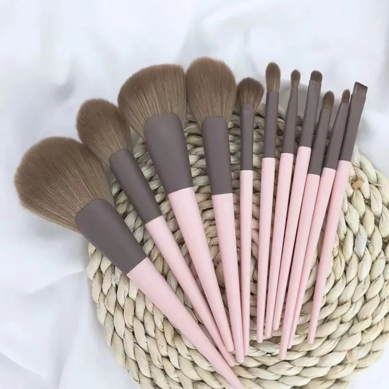 11PCS Makeup Brushes Pro Pink Brush Set Powder Eyeshadow Blending Eyeliner Eyelash Eyebrow Make Up Beauty Cosmestic Brushes