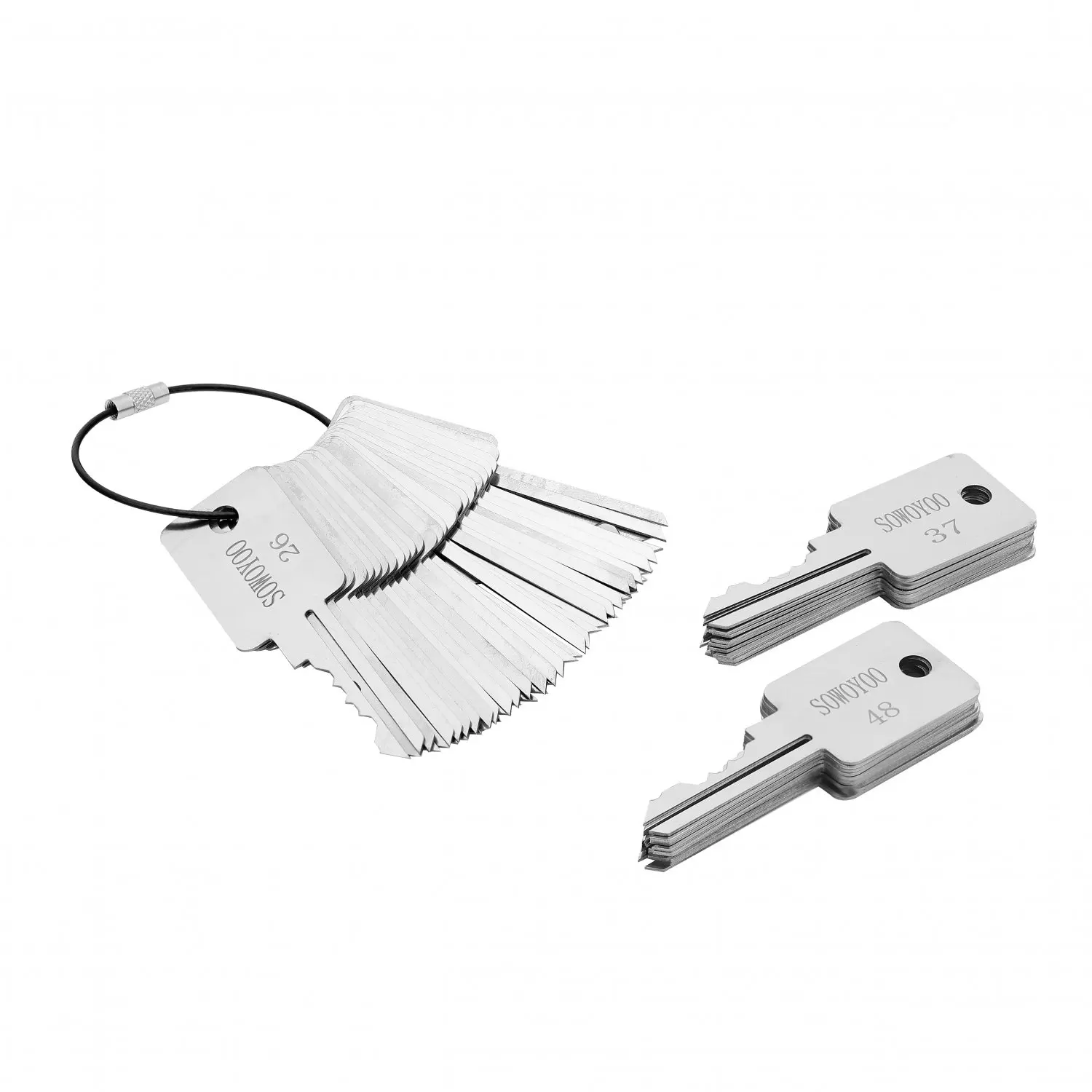 48 In 1 Locksmith Tools Lock Keys Set for Bull Head Lock for S Groove Lock For One Word Locks for SOWOYOO
