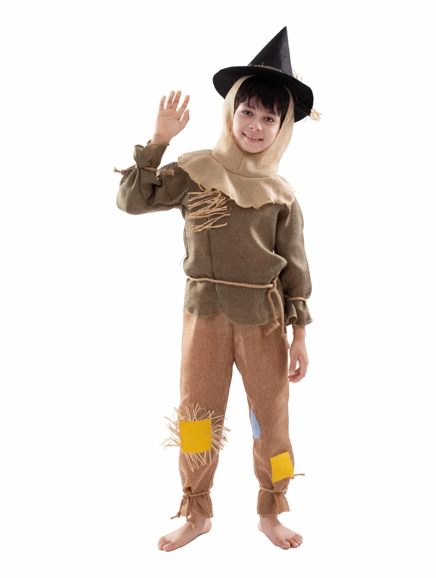 Child Scarecrow Costume The Wizard of Oz for Women Men Kids Halloween Cosplay Scary Family Halloween Straw Costumes