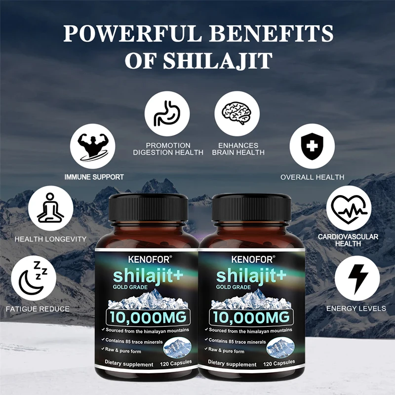 Pure Organic Shilajit Supplement - Fulvic Acid & Trace Minerals for Men and Women, Energy & Cognitive Bone Immune Health