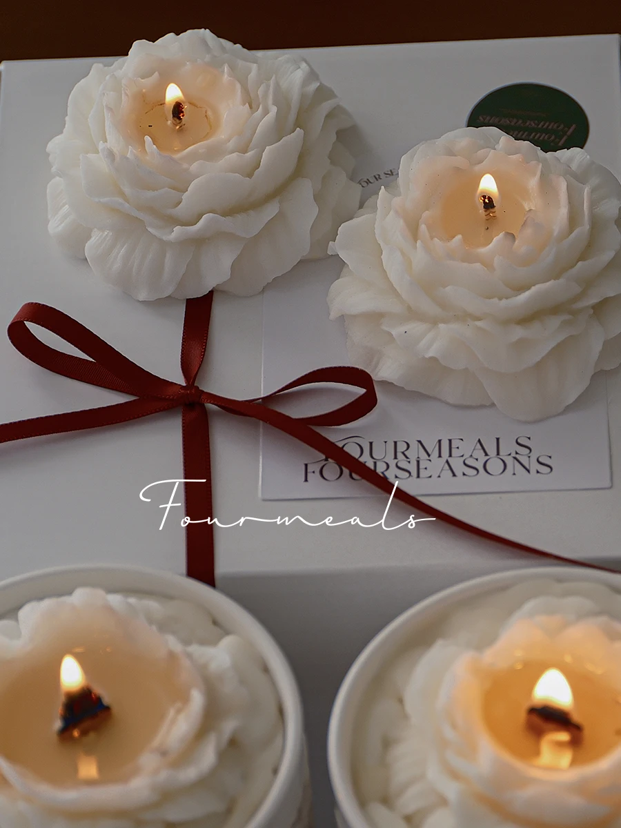 Vela Perfumada Camélia com Fragrância De Jasmim, Vela Premium Para Decoração, Inspirada No Presente, Caixa De Presente De Aniversário