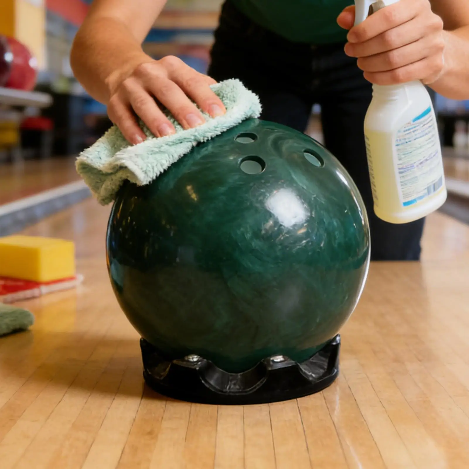 Picture 4: Bowling Ball Spinner Cleaning Sanding rack 360 Rotating Bowling Balls Sanding Holder for Match Bowling Ball accessories
