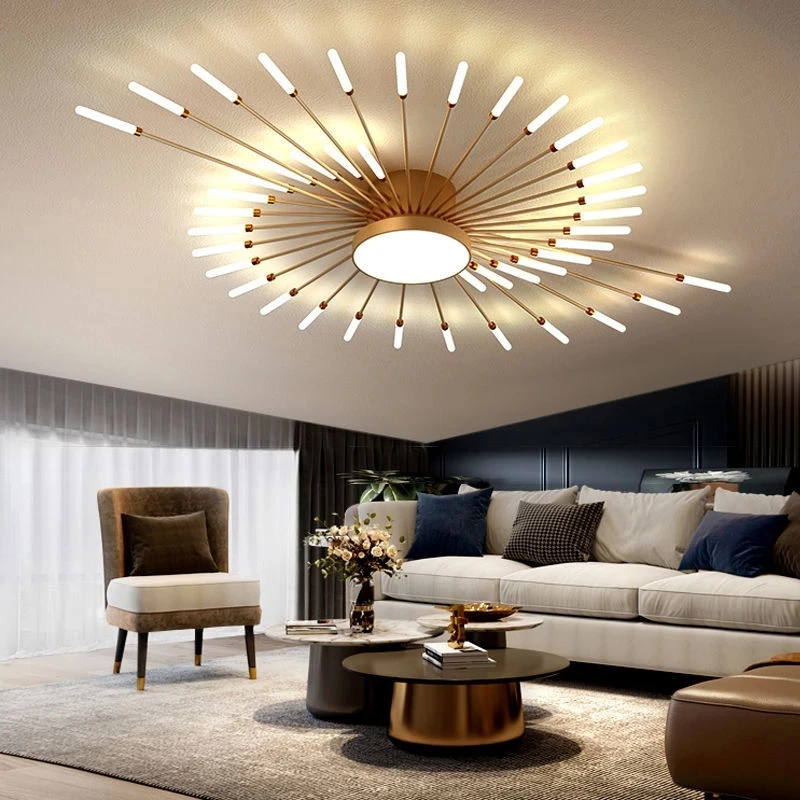 

New Spiral Fireworks Luxurious LED Chandelier Light Designer Ceiling Lamps Living Room Home Deco Bedroom Pendant Lamp Fixture