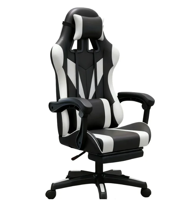 Gaming Racing Cockpit Chair Cover Reclining Adjustable Height Swivel Chair with 3-Stage Gas Lift Synthetic Leather Modern Design
