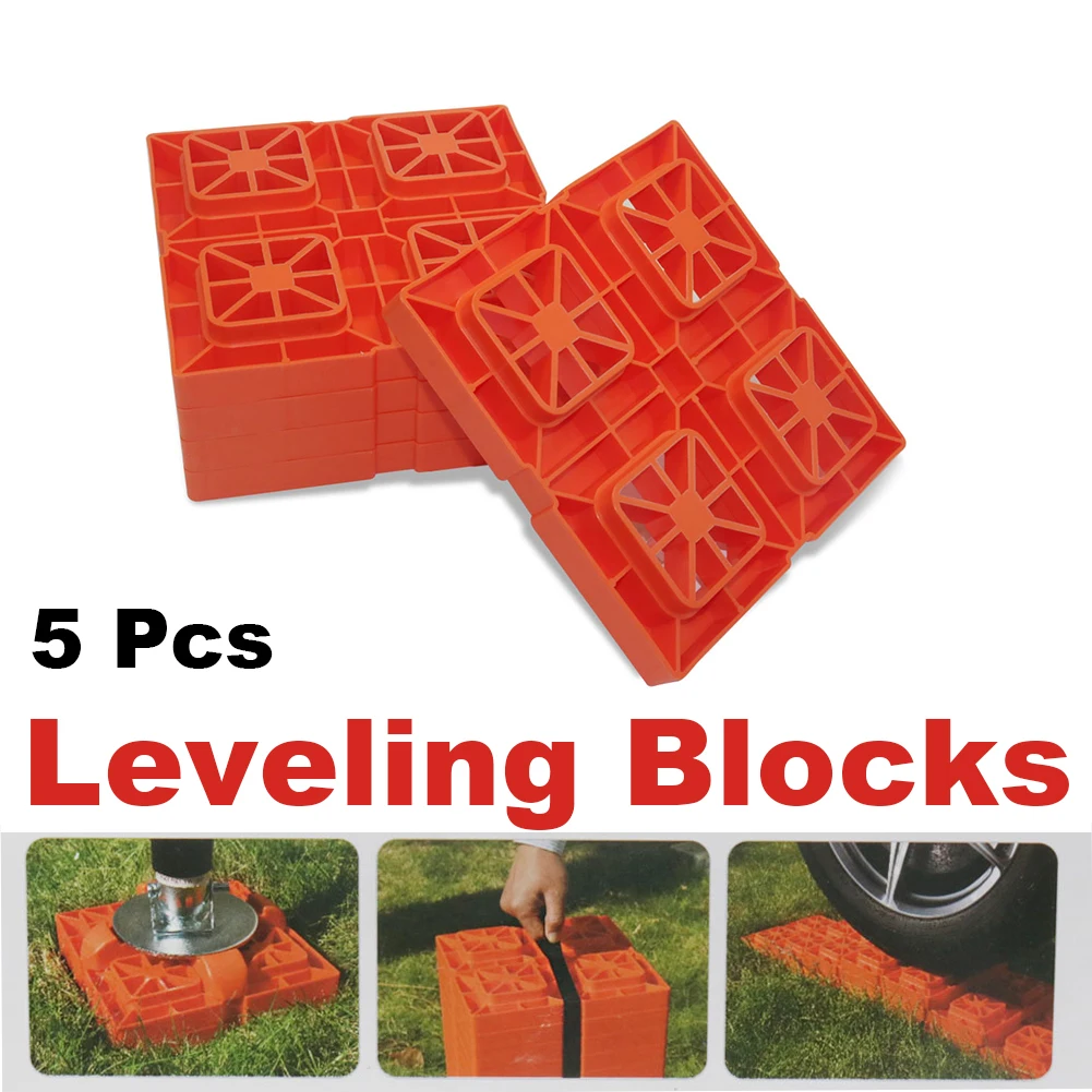 Leveling Pad Heavy Duty RV Leveling Blocks Interlocking Leveling Pads Caravan Wheel Stopper For Camper Car Tyre Anti-Slip Block