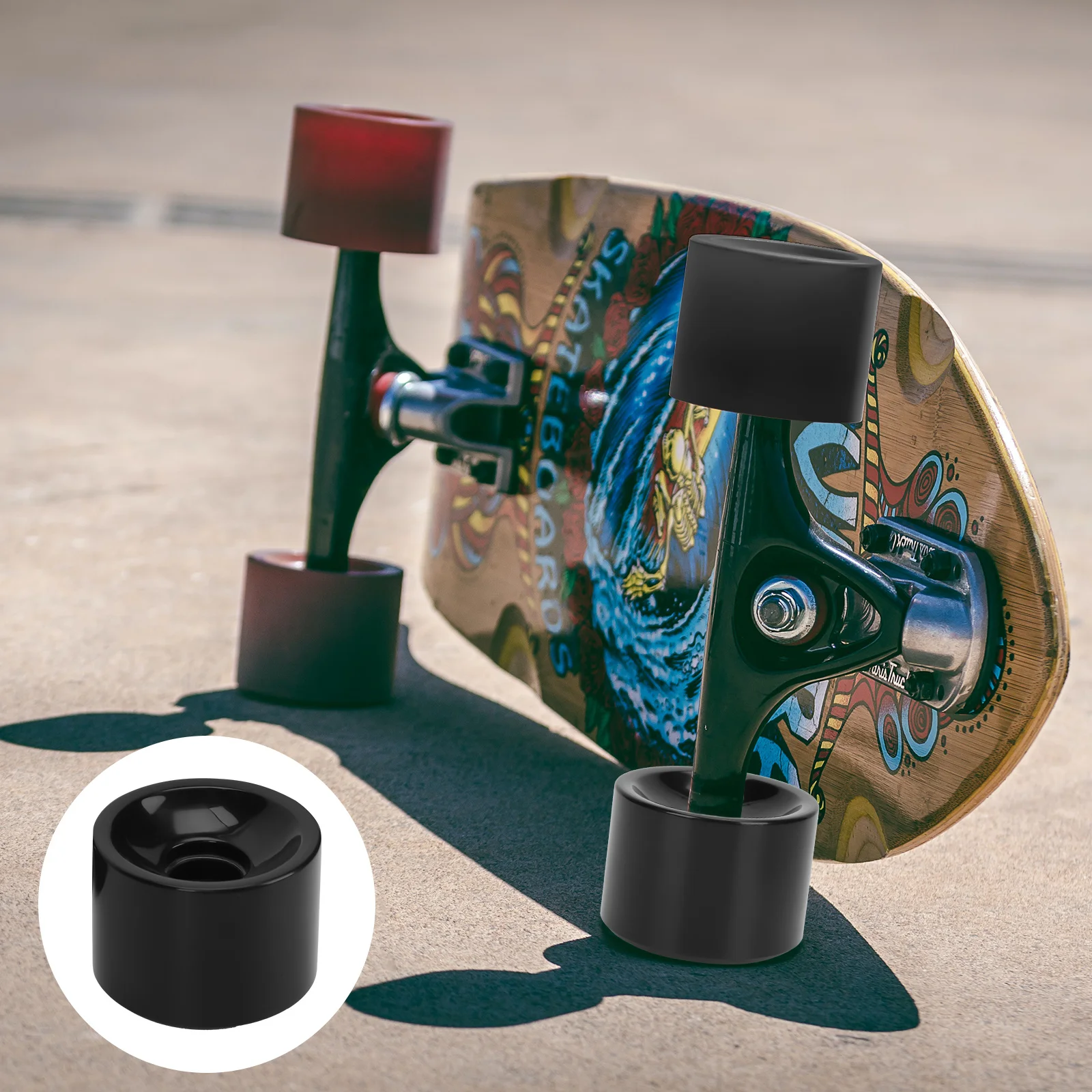 4 قطع من عجلات لوح التزلج المقاومة سهلة التركيب هدية لعشاق الرياضة مستلزمات لوح التزلج الطويلة