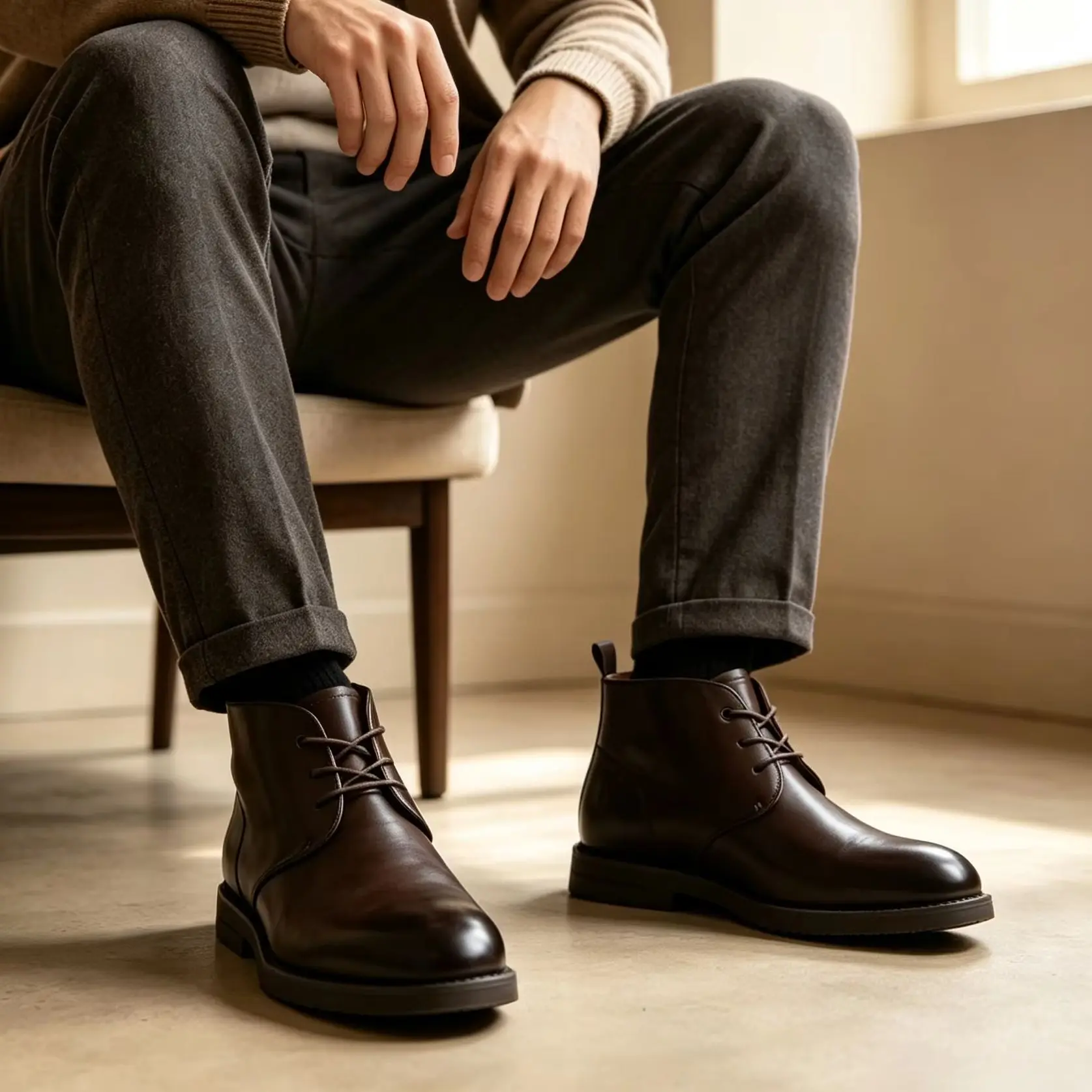 desaidb-men's-autumn-winter-collection-retro-solid-color-low-top-chelsea-boots-round-tip-lace-up-classic-style-oxford-boots