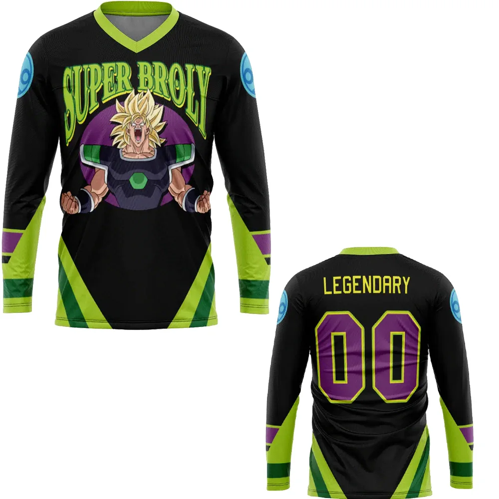 Dragon Ball Super Broly 2026 Long Sleeve Sports Jersey Anime Print Casual Training Top For Men Daily Outdoor Fan Wear