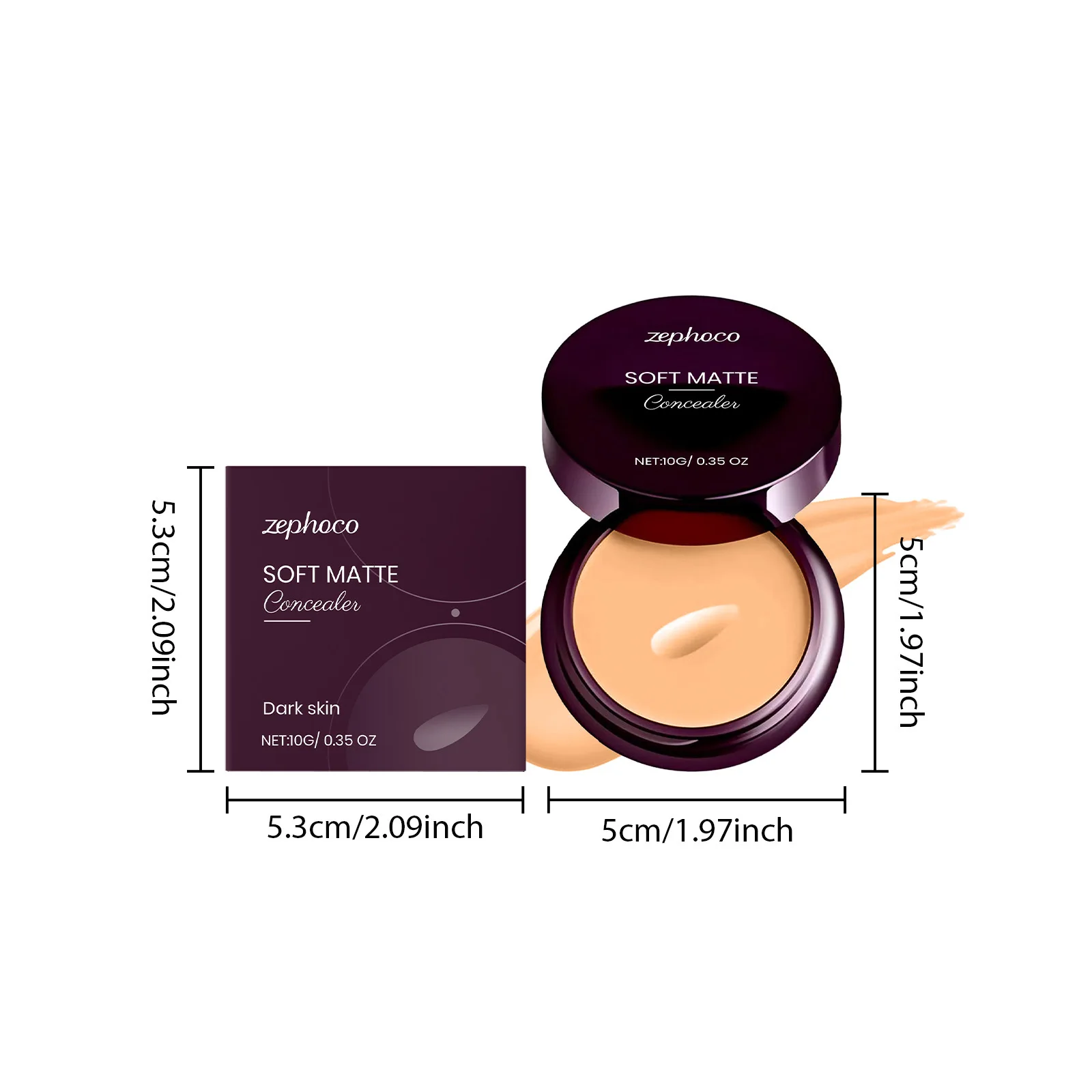 Base correctora suave mate resistente al agua, crema hidratante, maquillaje duradero, cobertura completa para el contorno de ojos de ojeras y acné