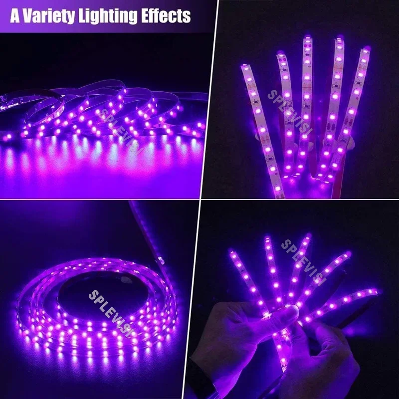 10M/32FT 12v Marine Boat Ultra Violet UV Light LED Lights Strip,Night Fishing Lights,Waterproof for Fishing Boat Pontoon Yacht