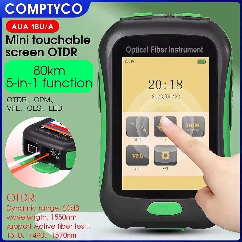 High Quality AUA-18A APC Interface Optical Time Domain Reflectometer 80KM Multifunctional Online Testing 1550nm OTDR