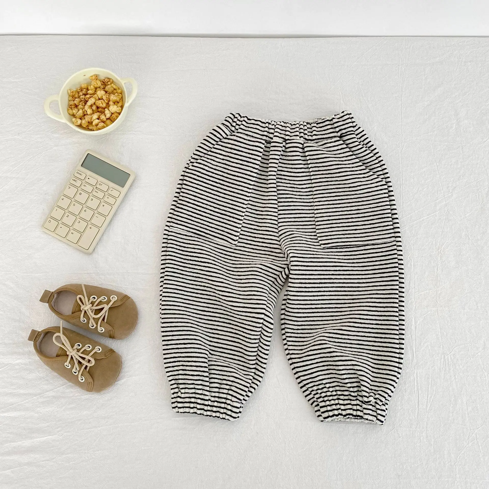 2025 Autumn New Baby Striped Trousers Infant Girl Casual Pants Cotton Kids Boys Sweat Pants Fashion Children Clothes