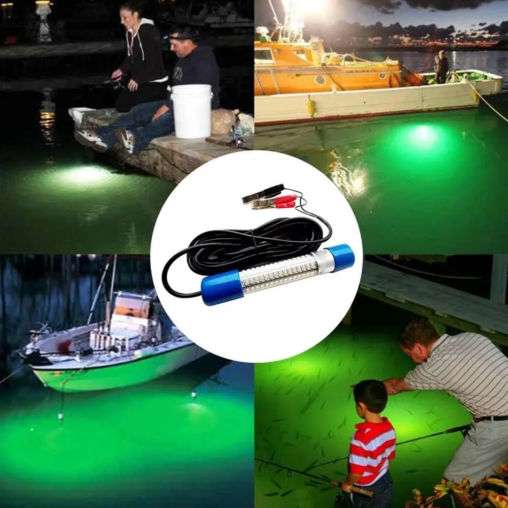 Luz de pesca submarina de 180 cuentas, lámpara LED portátil para buscar señuelos, resistente al agua, CA/CC, 12-24V, lámpara sumergible para barco de aguas profundas