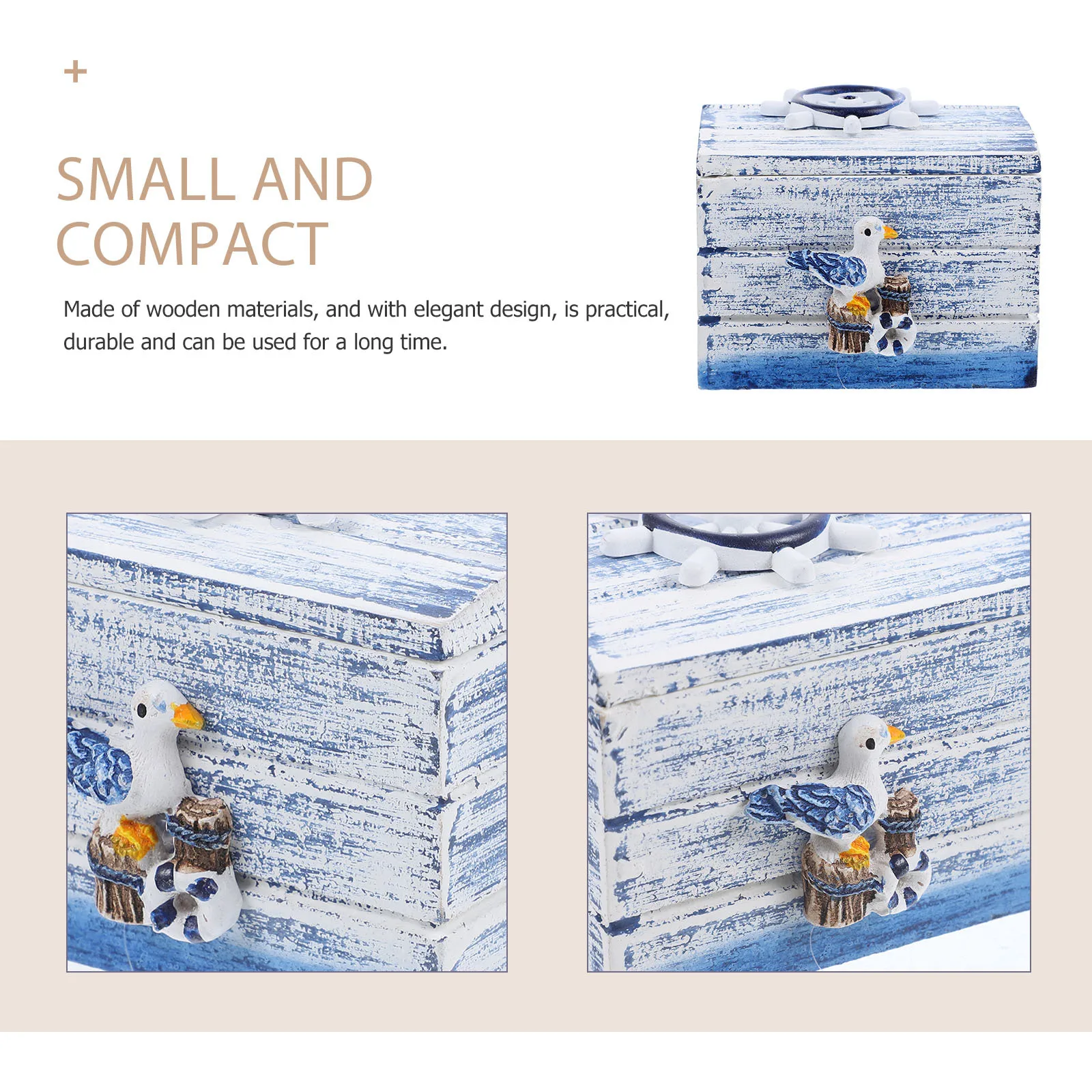 

Маленькая деревянная шкатулка в средиземноморском стиле, держатель для хранения ювелирных изделий, элегантный средиземноморский дизайн, практичный, красивый, долговечный рабочий стол