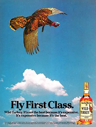 Wild Turkey Bourbon Metal Tin Sign   Decor Travel Tin Sign