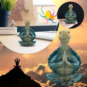 Pacific Navy Turtle Statut meditiert Statue der Meeresschildkrötendekorationen für Buddha Zen Yoga Frog Garden Statue Orna für 6 Hauptverkaufsmini -Nautikornamente - №2