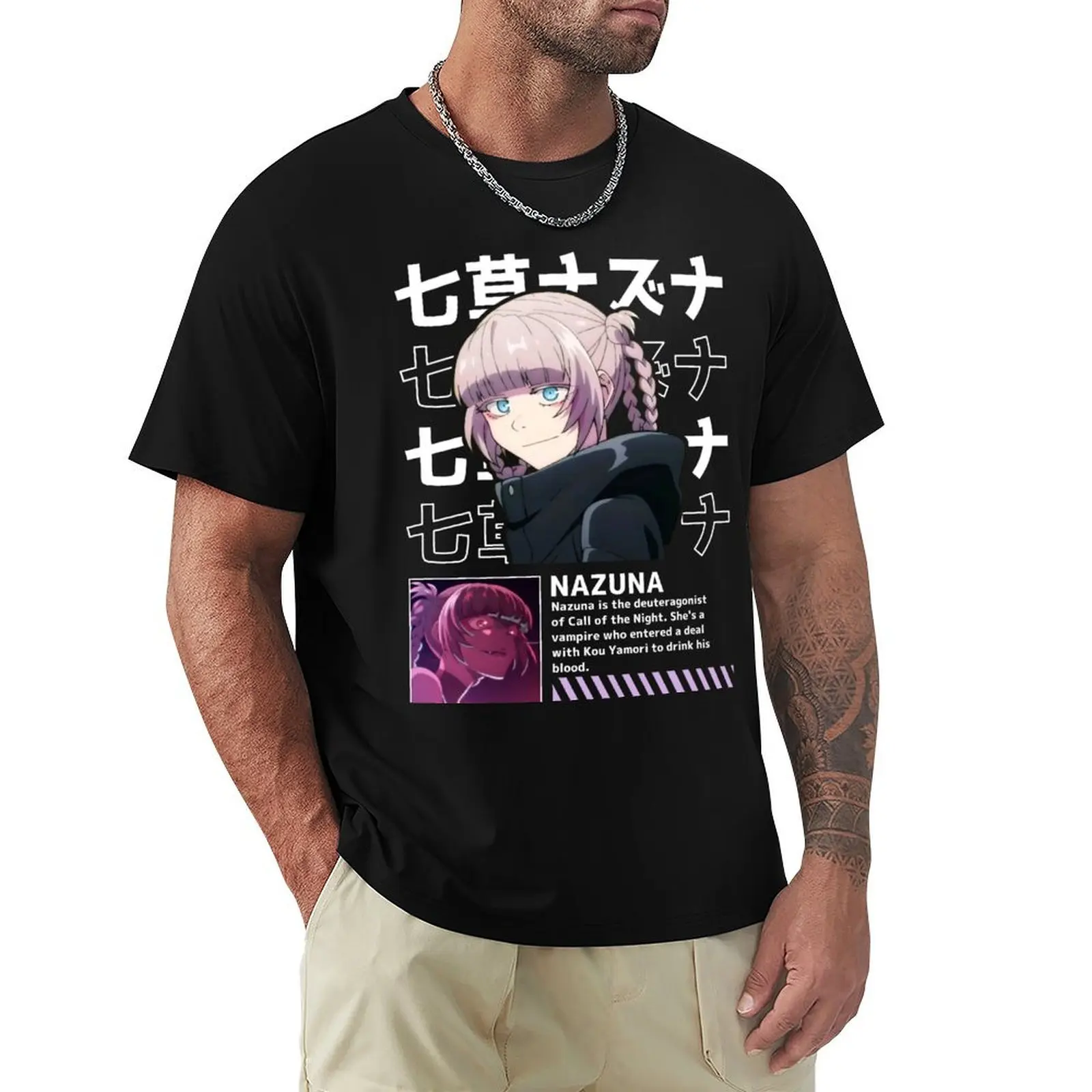 

Call of the Night - Nazuna T-shirt funnys oversized anime customizeds mens tall t shirts