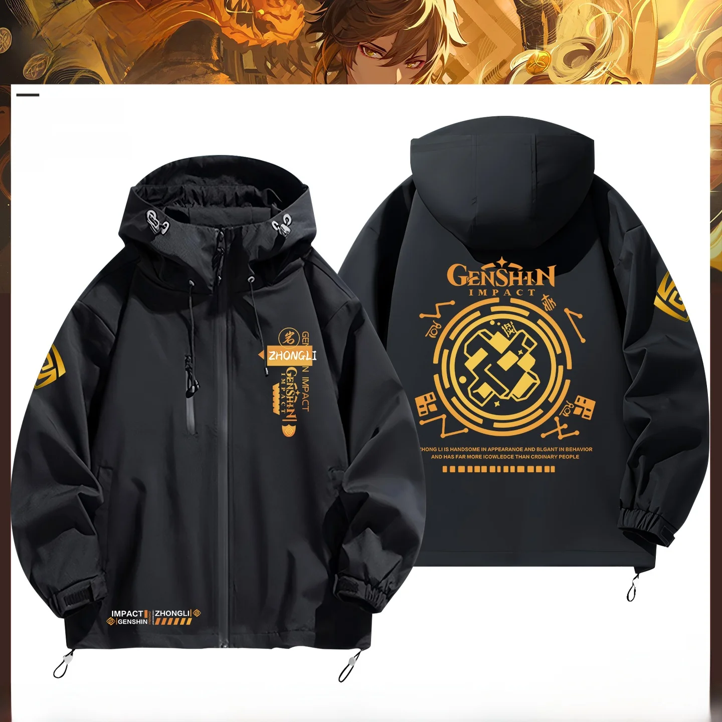 

Zongli Role Cosplay Clothing Jaet Ro King Secony Morax C Suit Jaet Stand Fit Long Sve Hooded Windproof Polyest...