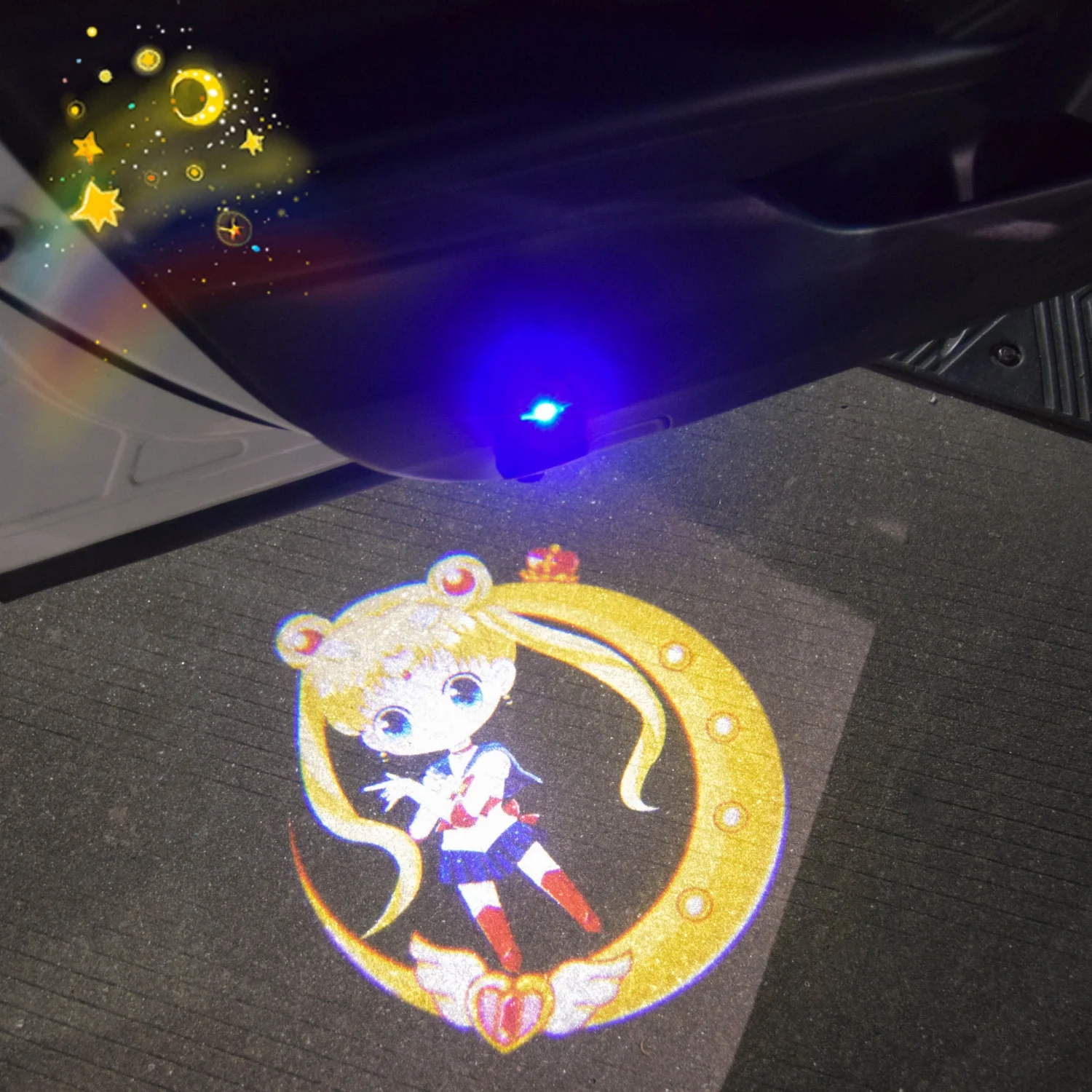 Sailor Moon Usagi Tsukino Wireless Welcome Light Magical Girl Car Ghost Shadow Projector Rechargeable LED Auto Accessory Lamp view 5