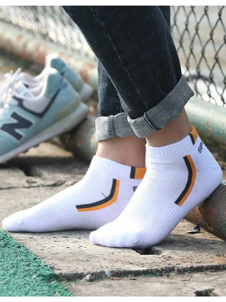 10 Pair High Quality Men Ankle Socks Breathable Cotton Sports Socks Mesh Casual Athletic Summer Thin Cut Short Sokken