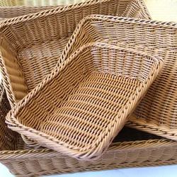 Hand Woven Imitation Rattan Serving Baskets for Bread Fruit Vegetables Restaurant Serving Tabletop Display Storage Basket