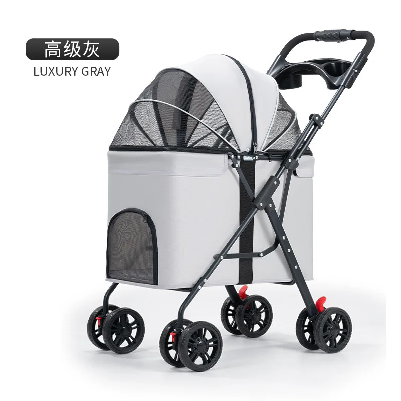 Medium and large dog pet cart teddy baby out small pet cart lightweight foldable