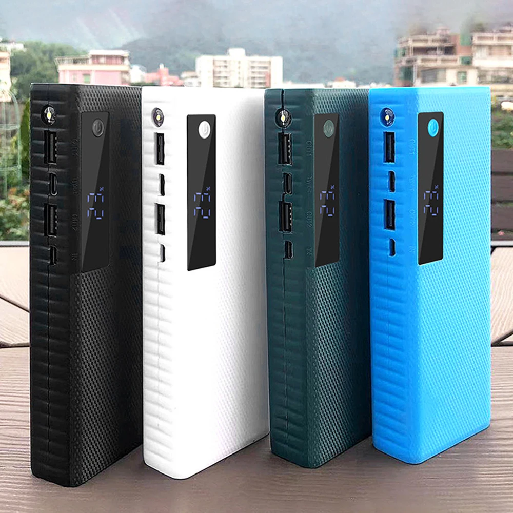 3,7 В 5x21700 батарейные отсеки Power Bank Shell Тип C Быстрая зарядка ЖК-дисплей DIY Power Bank Контейнер для батареи Коробка Прямая поставка