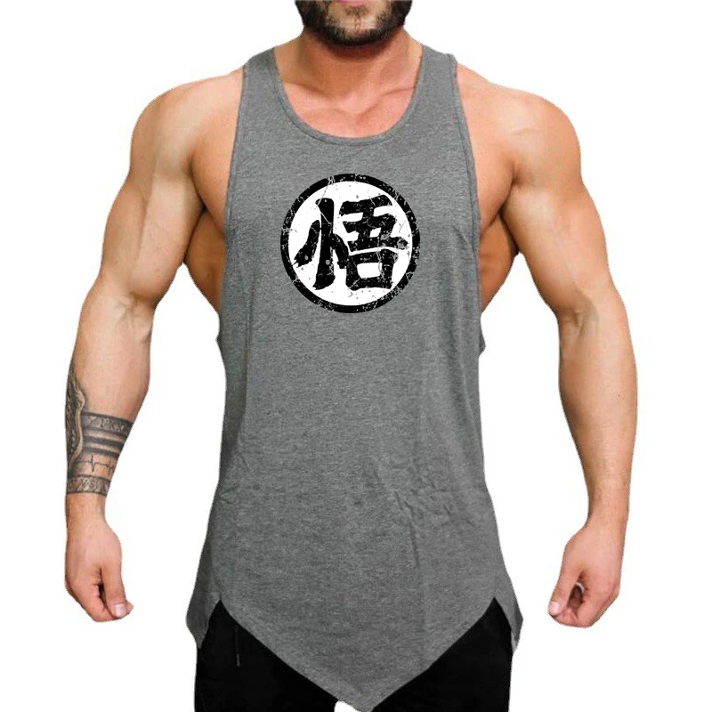 Herrenmode Druck Laufen Sport Tanktops Fitness studio Bodybuilding Fitness Muskel Unterhemden Sommer ärmellose Baumwolle atmungsaktives T-Shirt
