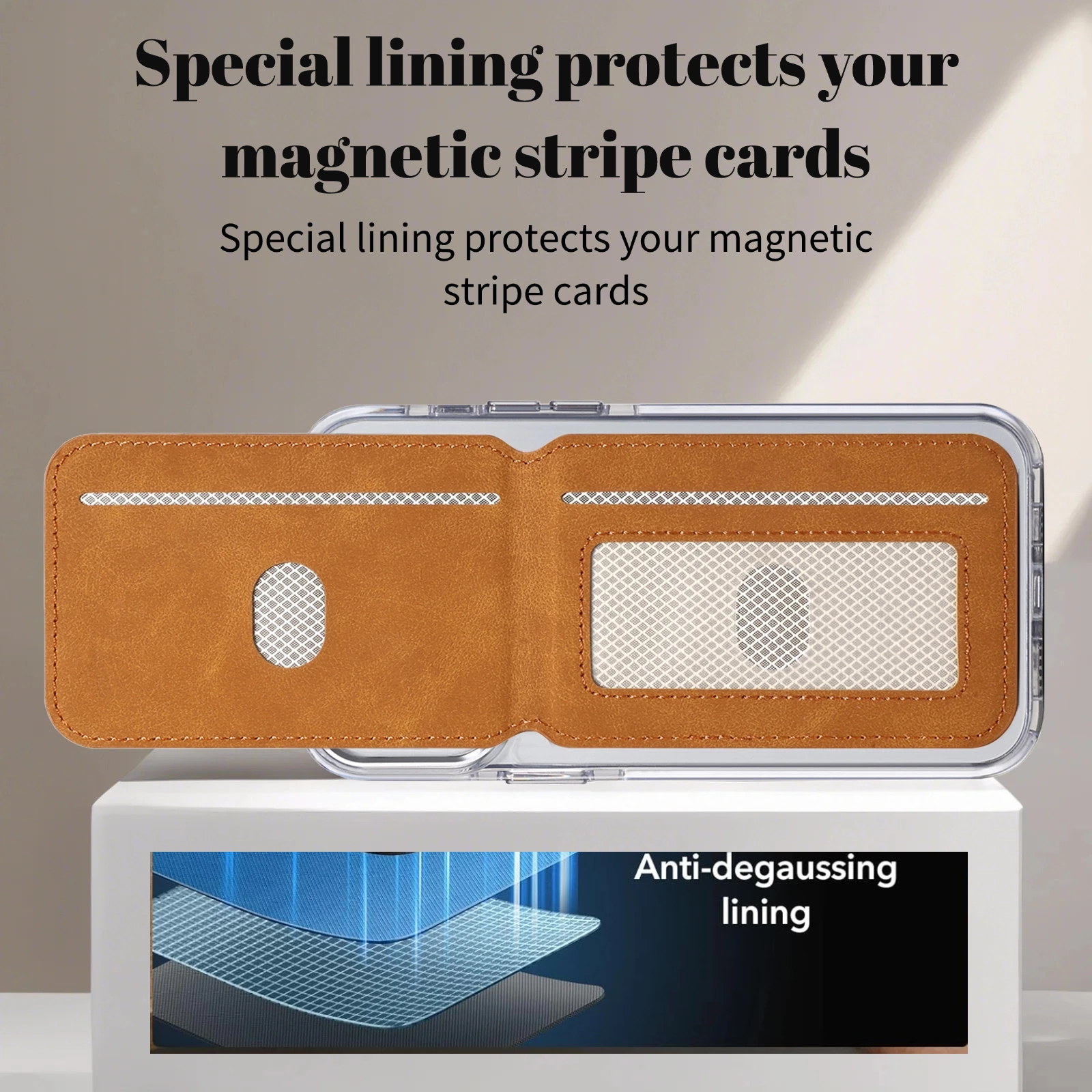 Retro Business Leather Wallet Card Holder Bag For iPhone&Samsung&Xiaomi&Huawei&Vivo For MagSafe Magnetic Splicing Color Card Bag view 6