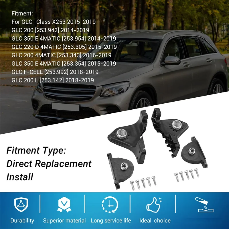 

2Pair L+R Front Headlight Repair Mount RS Bracket Kits For Mercedes-Benz GLC-Class X253 2015-2019 A2538200114 2538200214