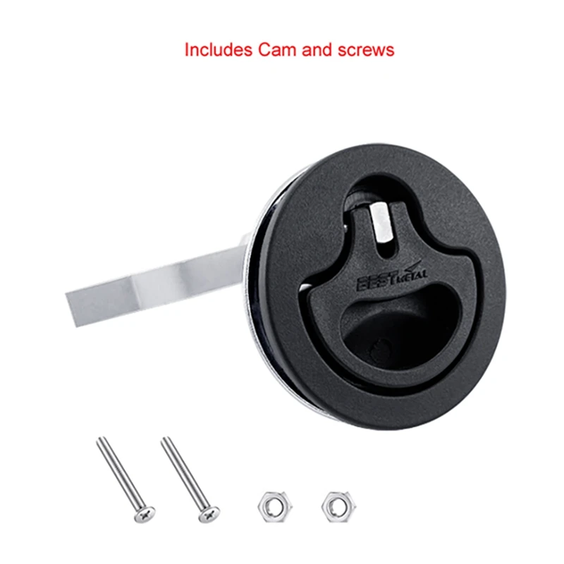 Nylon Cam Latch Flush Mount Pull Hatch Deck Latch Turning Lift Handle With Back Plate Boat Marine Hardware Accessories