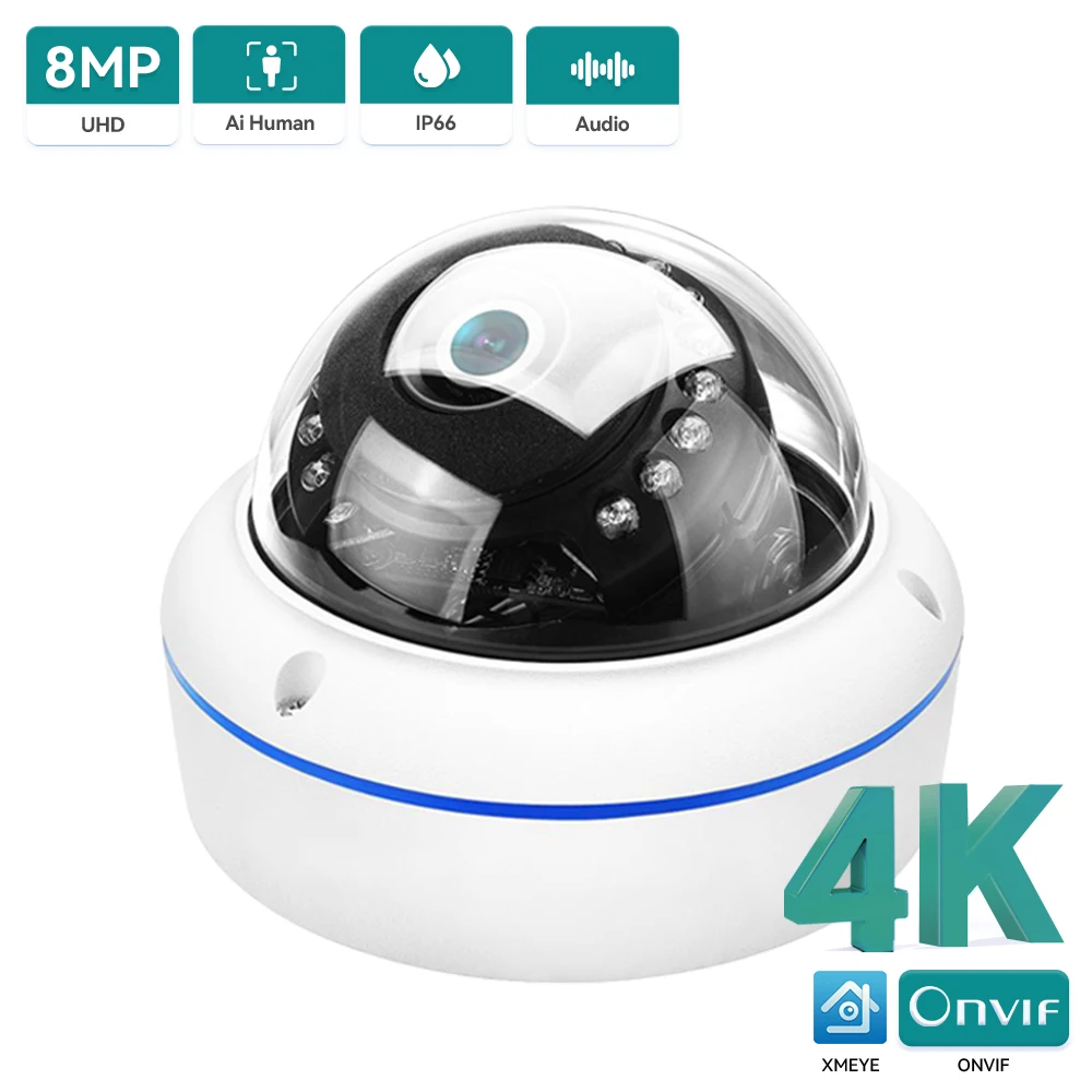 

8MP 4K IP Camera 5MP Vandal-proof Waterproof Camera Internal Microphone Nigthvision Motion Detection XMeye Surveillance Camera