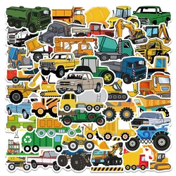 50PCS Cute Engineering Vehicle Car Sticker Cute Bus Truck Motorcycle Luggage Suitcase DIY Toy Decal Sticker For Kid