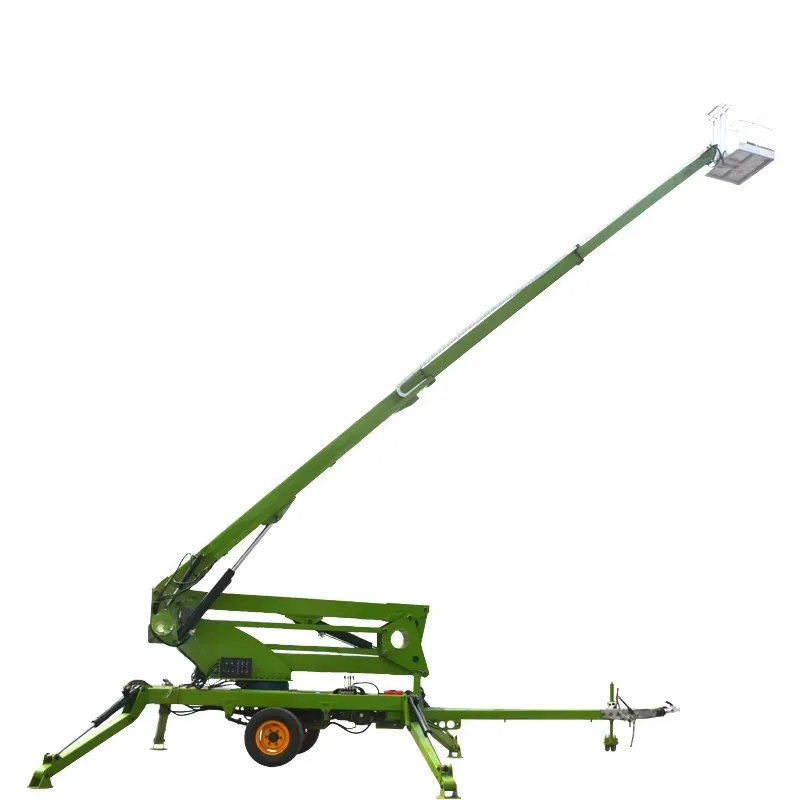 Highrise 16m Rotating Basket Electric Elevated Work Platform Adjustable Tracks Crawler Spider Boom Lift High Load Motor Engine