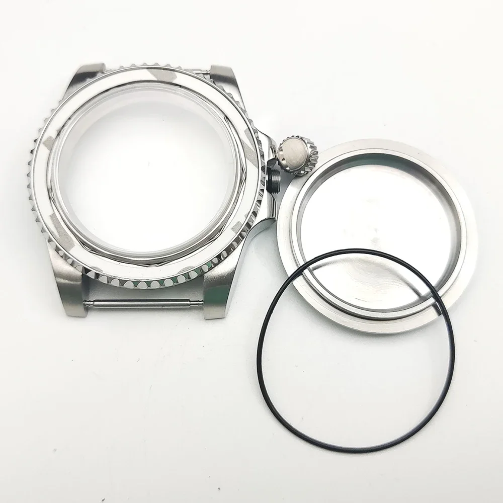 40MM Watch Case Stainless Steel Sapphire Crystal Watch Modification Accessories for NH35/ NH36/ 4R35 Movement SUB GMT Yacht Case